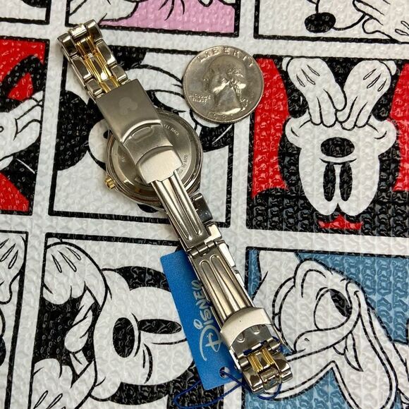 Disney Mickey Mouse Two-Tone Ladies Watch Moving Arms Original Hang Tag - Picture 10 of 14